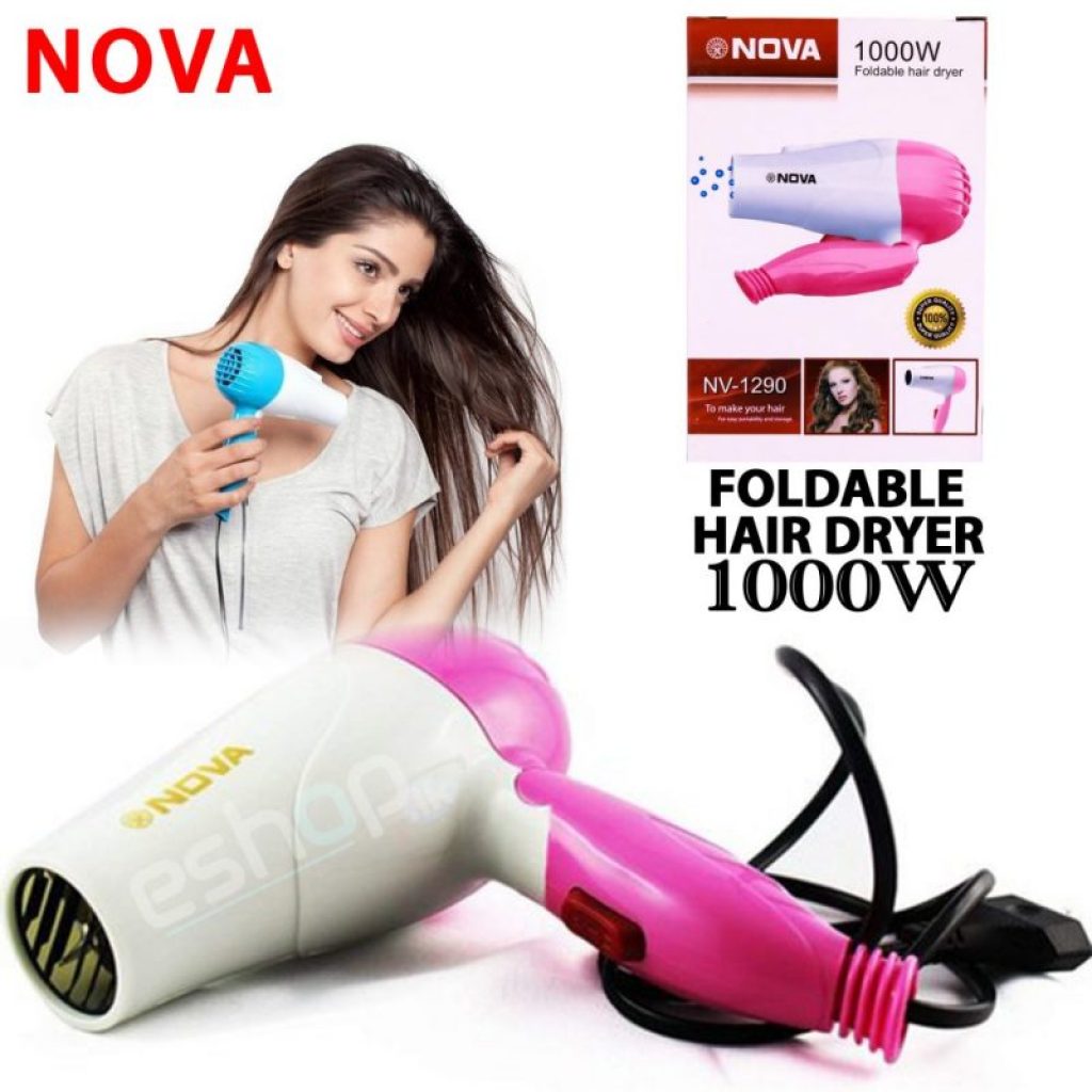 Nova Foldable Warm Hair Dryer 1000w Power High Quality 