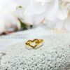 Gold Plated Heart Designed Ring for Ladies  (2.5 inches)