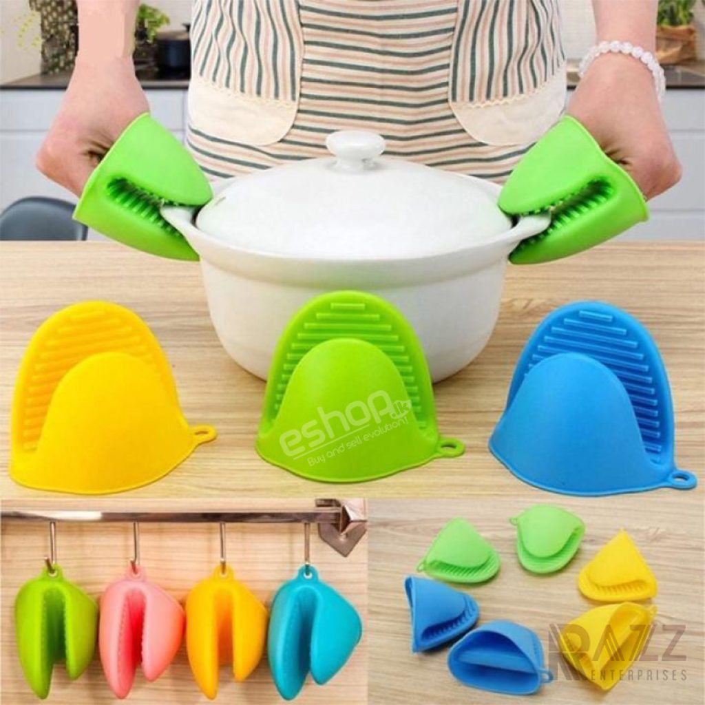 1 Pcs Silicone Oven Mitt Pot Holder Glove Grip Pinch Grip Heat Resistant Kitchen Tool