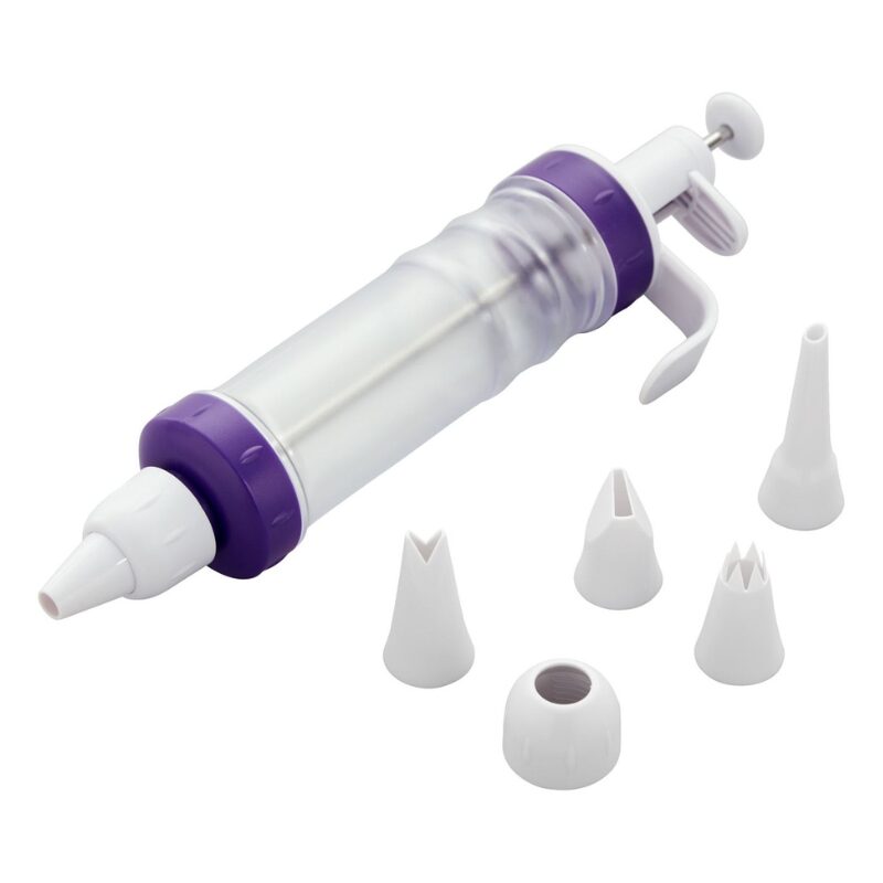 Cake Decorating Syringe Set with 5 Pcs Nozzles